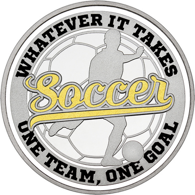 Gold "Soccer" with White Outer Circular Borders